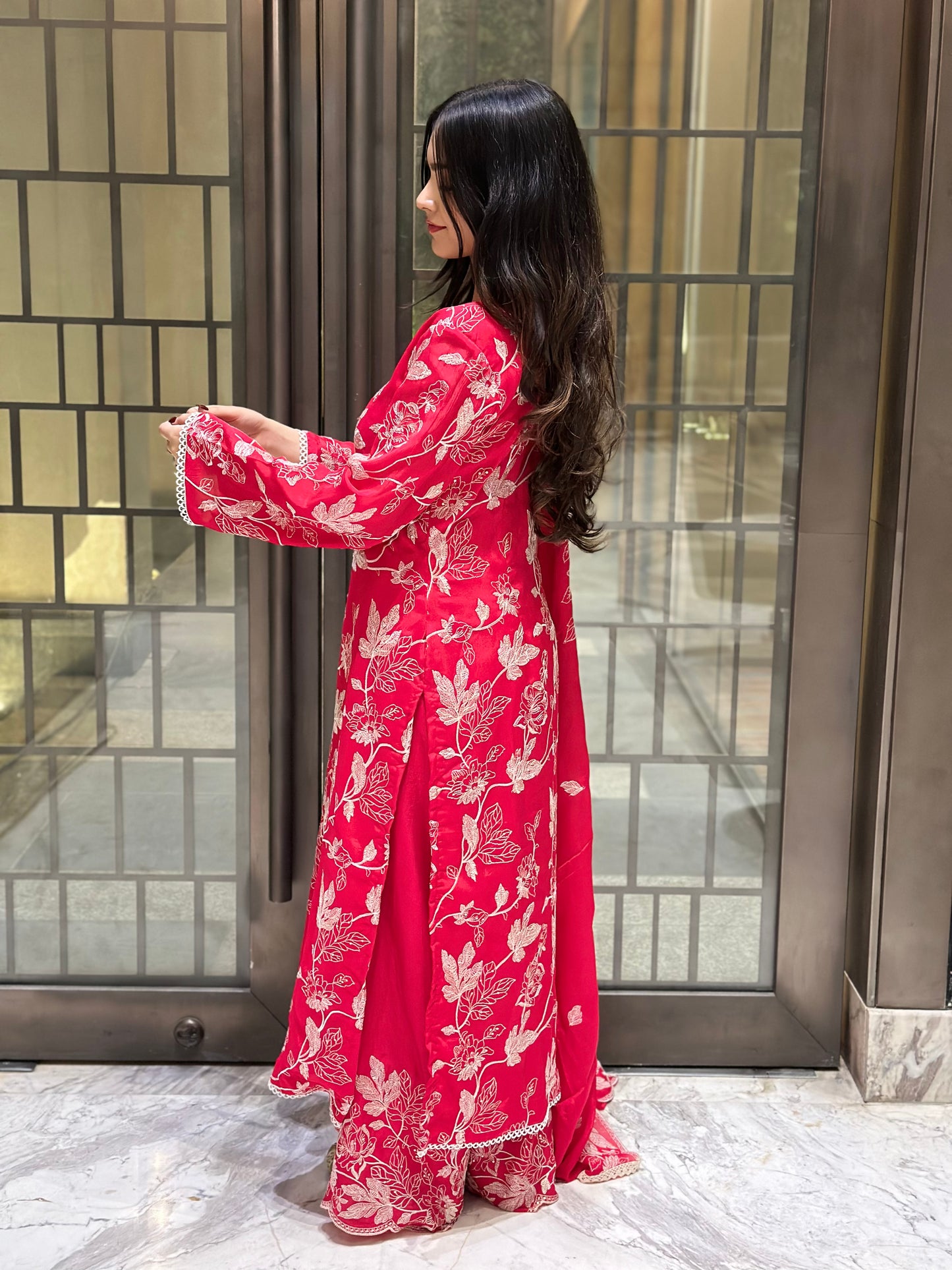 Floral Red Suit Set