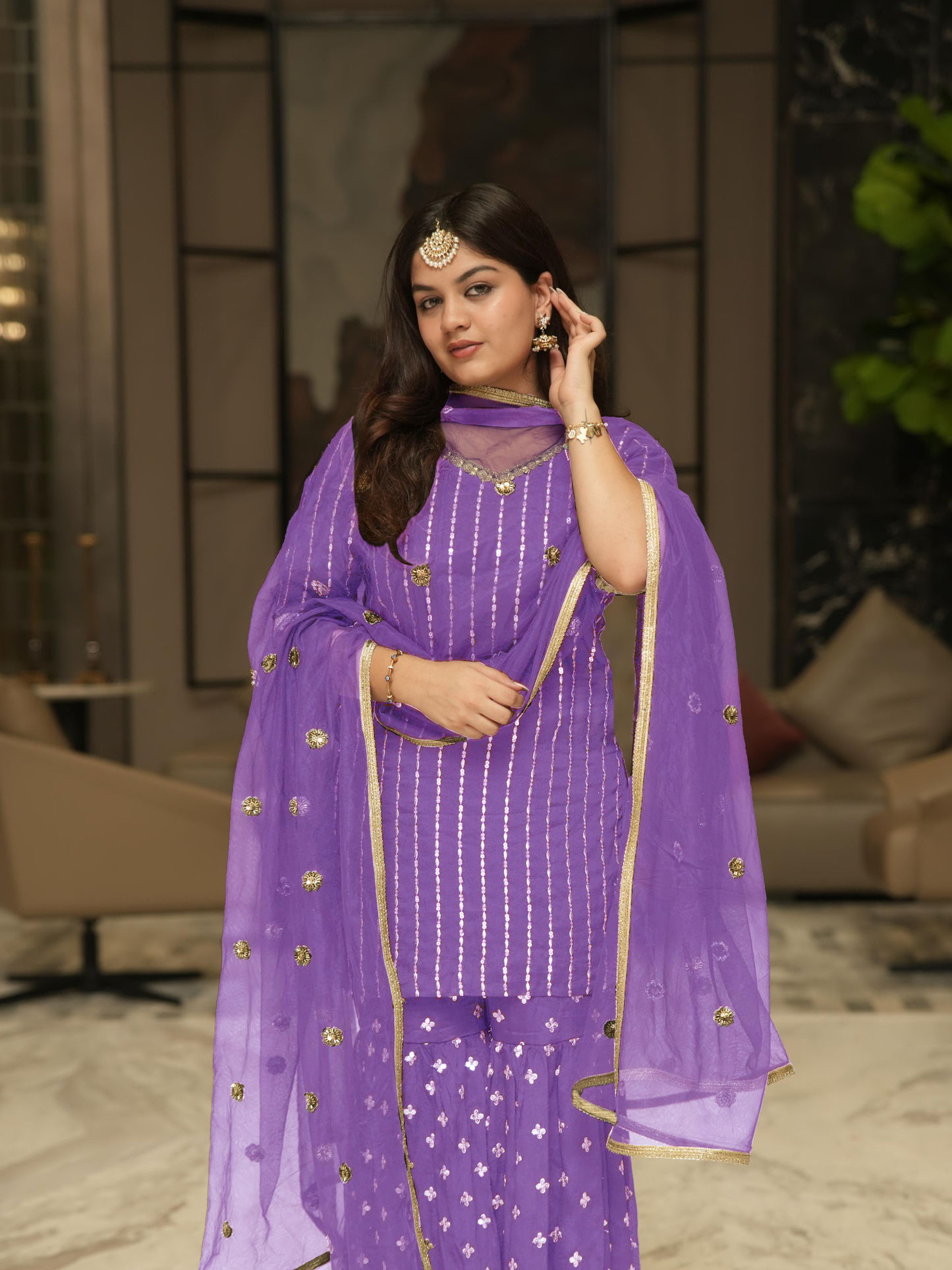 Mystic Mauve Gharara Suit
