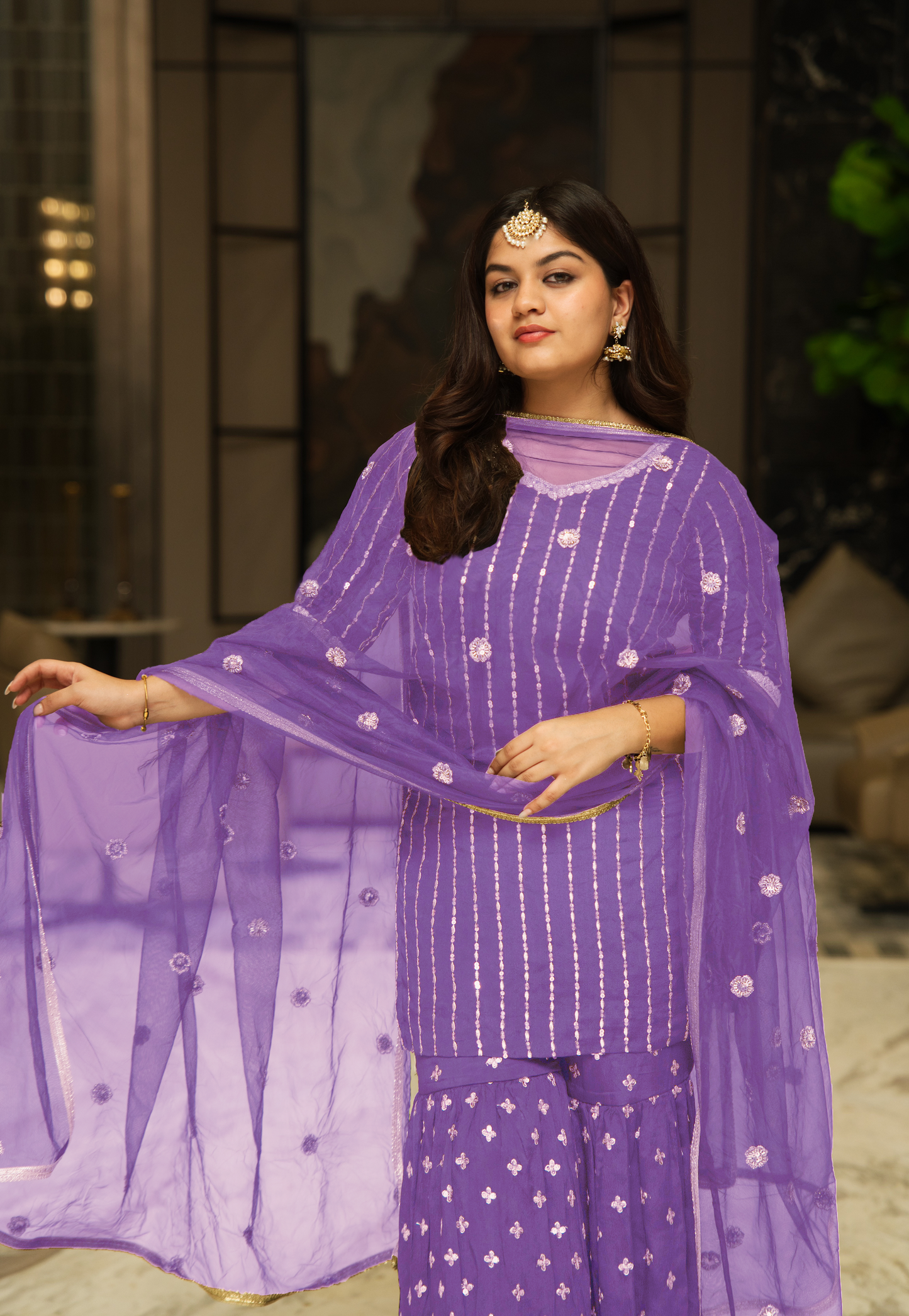 Mystic Mauve Gharara Suit