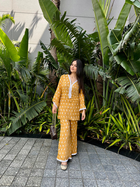 Mustard Flare Coord Set