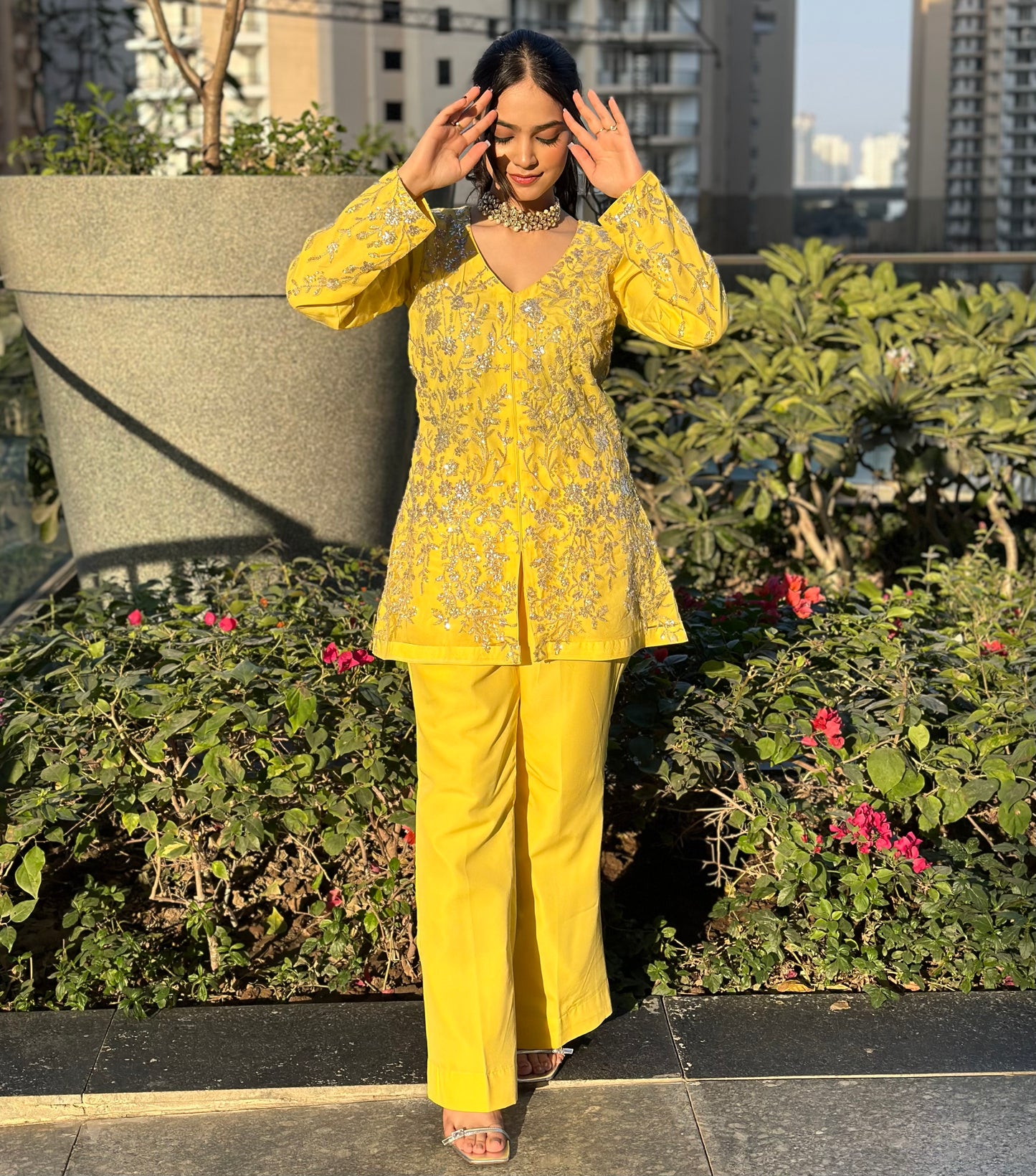 Yellow Embroidered Co-ord Set