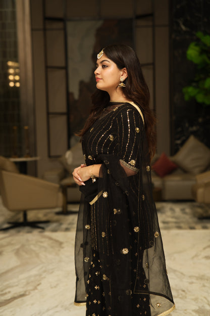 Black & Gold Gharara Suit