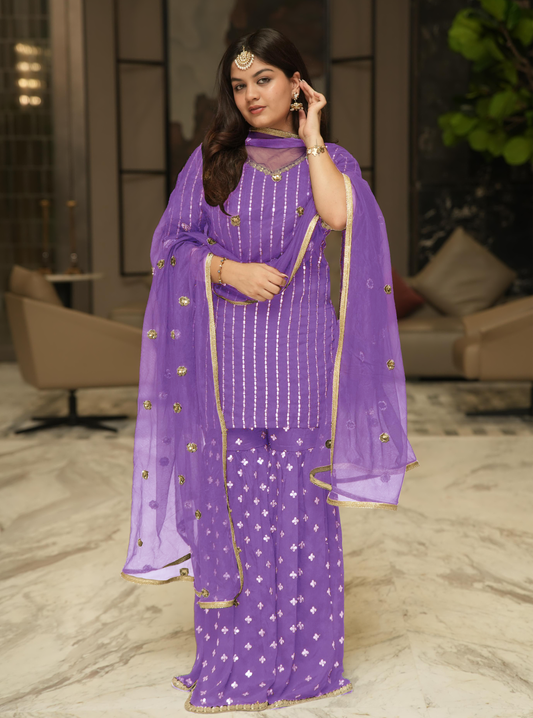 Mystic Mauve Gharara Suit